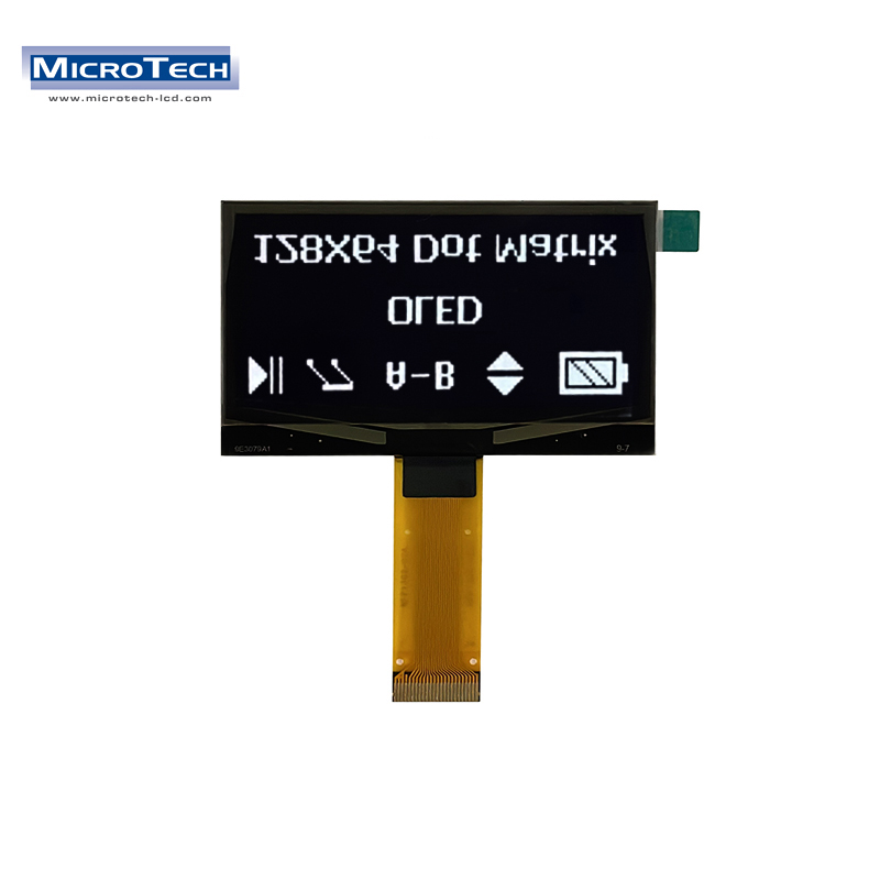 128*64 COG PMOLED white LED monochrome display dot matrix screen 4-wire SPI MCU interface